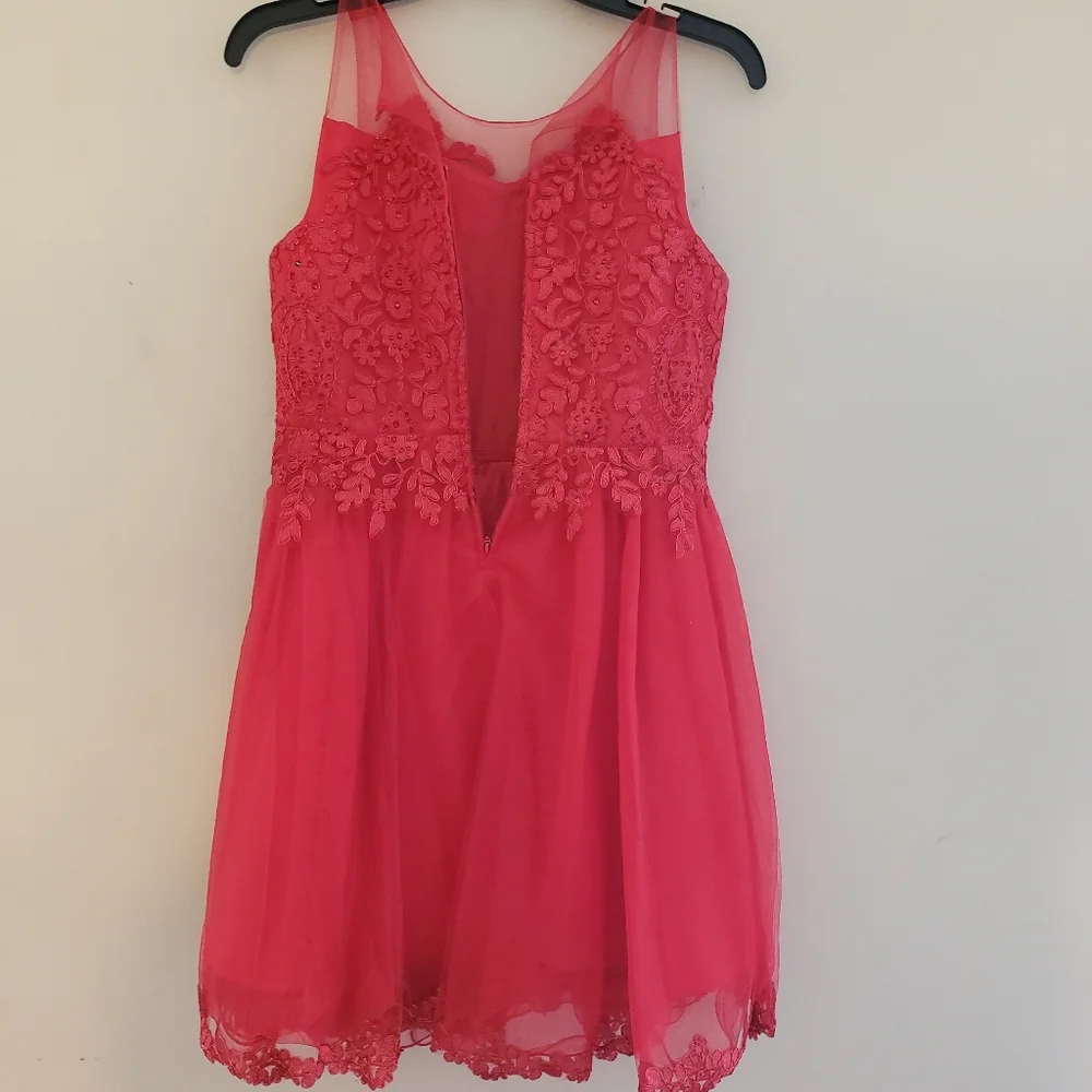 Blush By Us Angels Elegant Red Lace Kids Dress Size 14